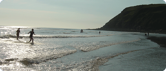 Playing in the sea