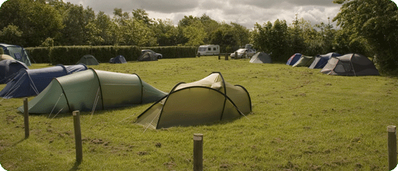 Tents at sunset